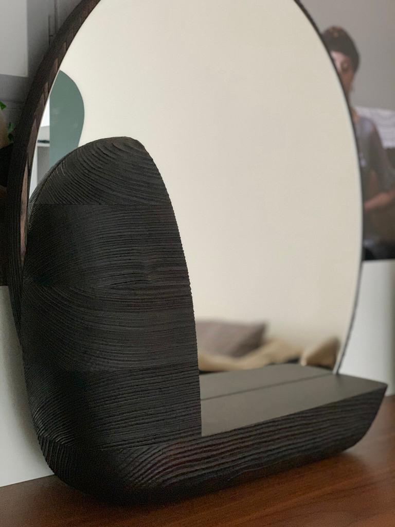 Francese Massive mirror by Charlotte Besson-Oberlin in vendita