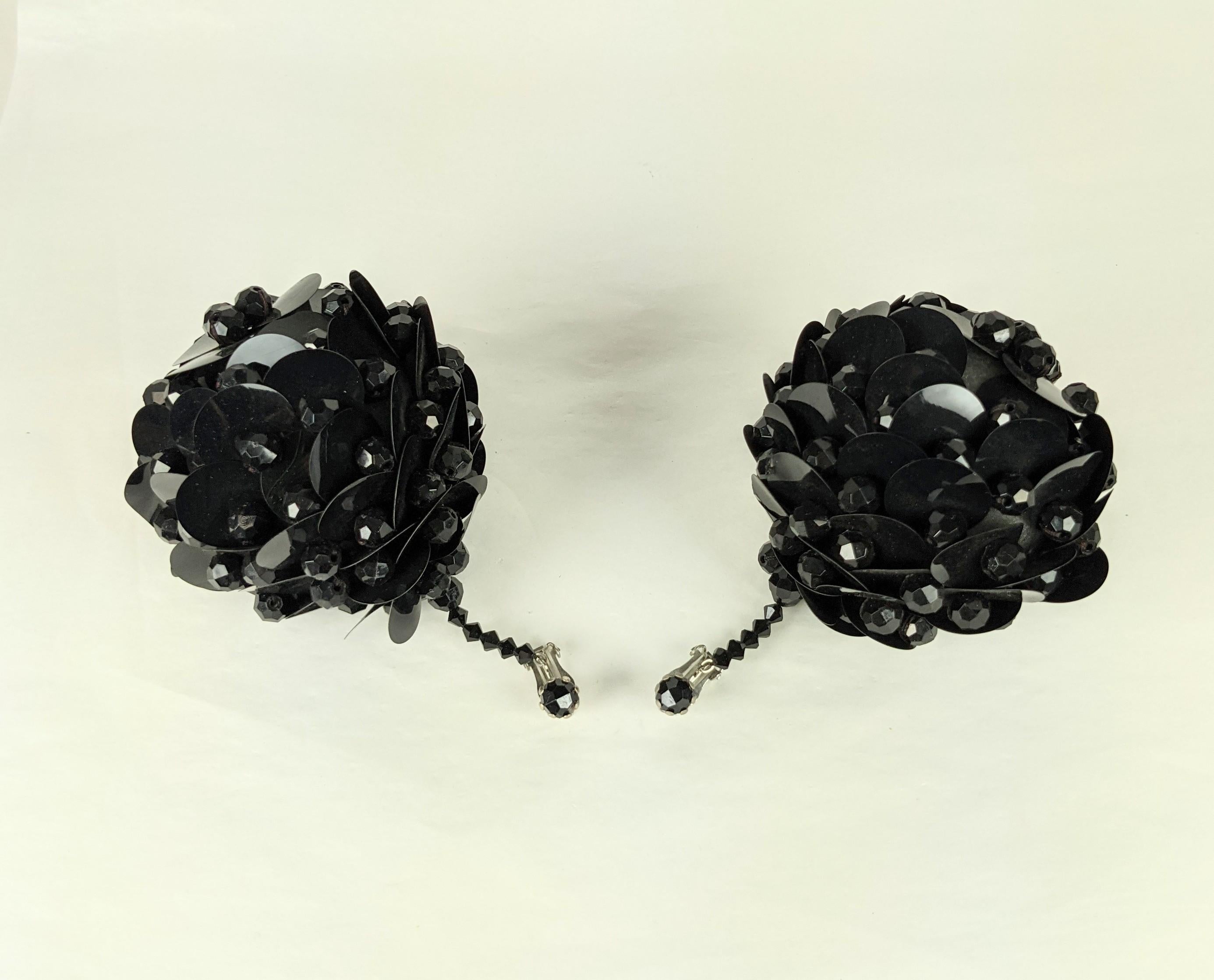 black sequin earrings