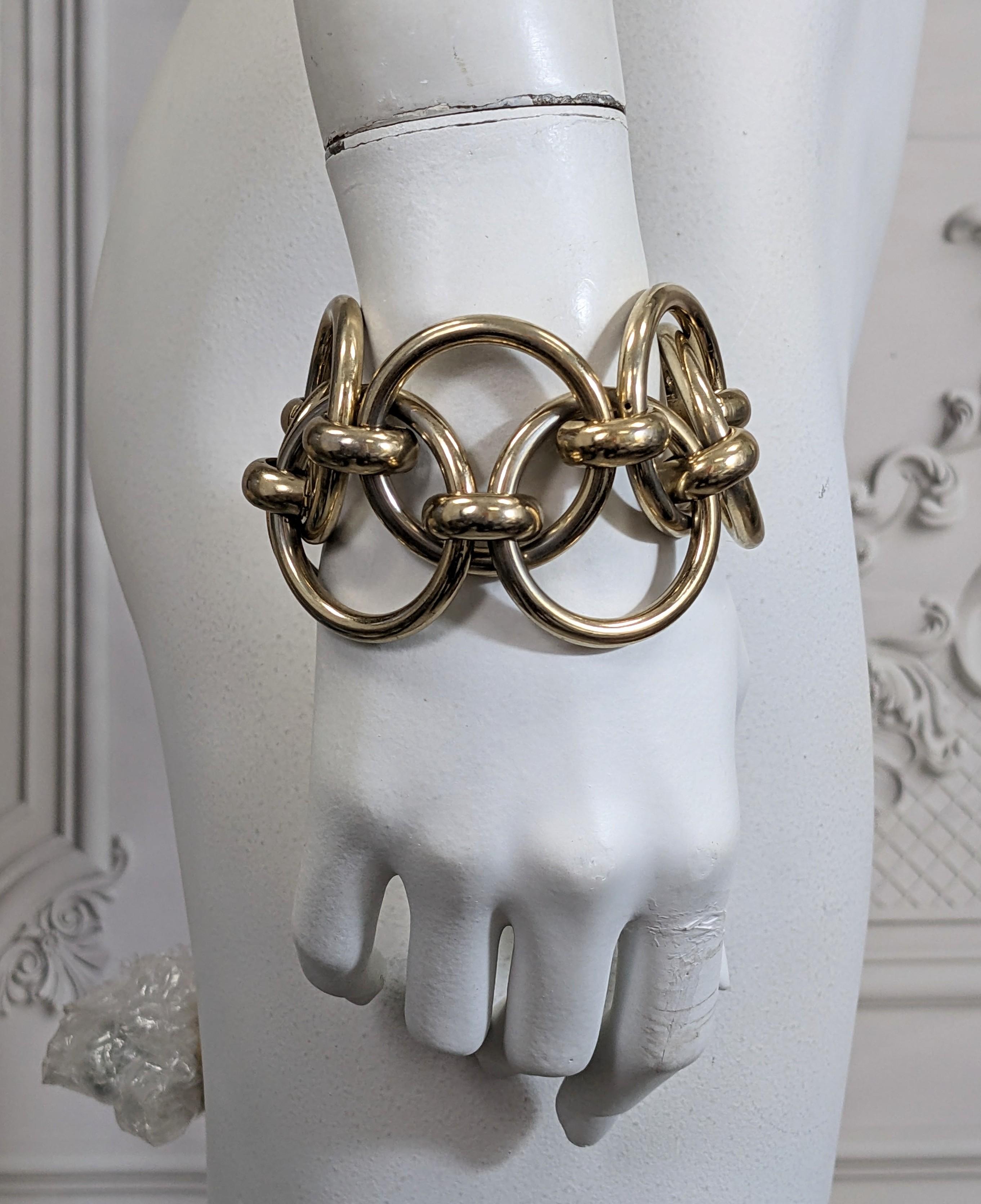 Massive Monet Retro Circle Link Bracelet In Good Condition For Sale In New York, NY