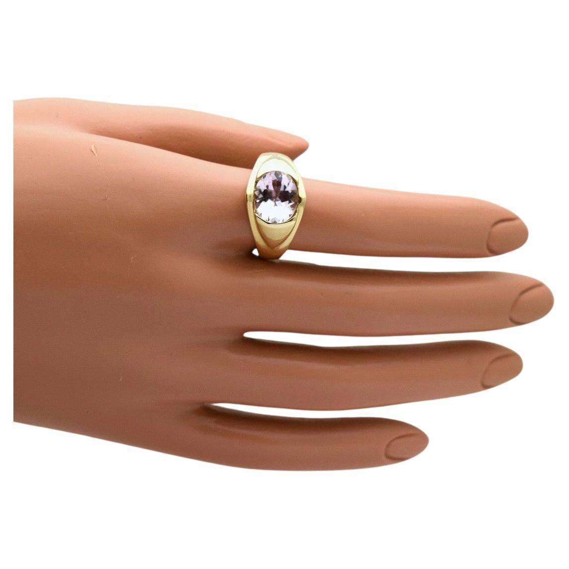 Bague morganite massive or 18Kt bague homme bague homme bijoux homme