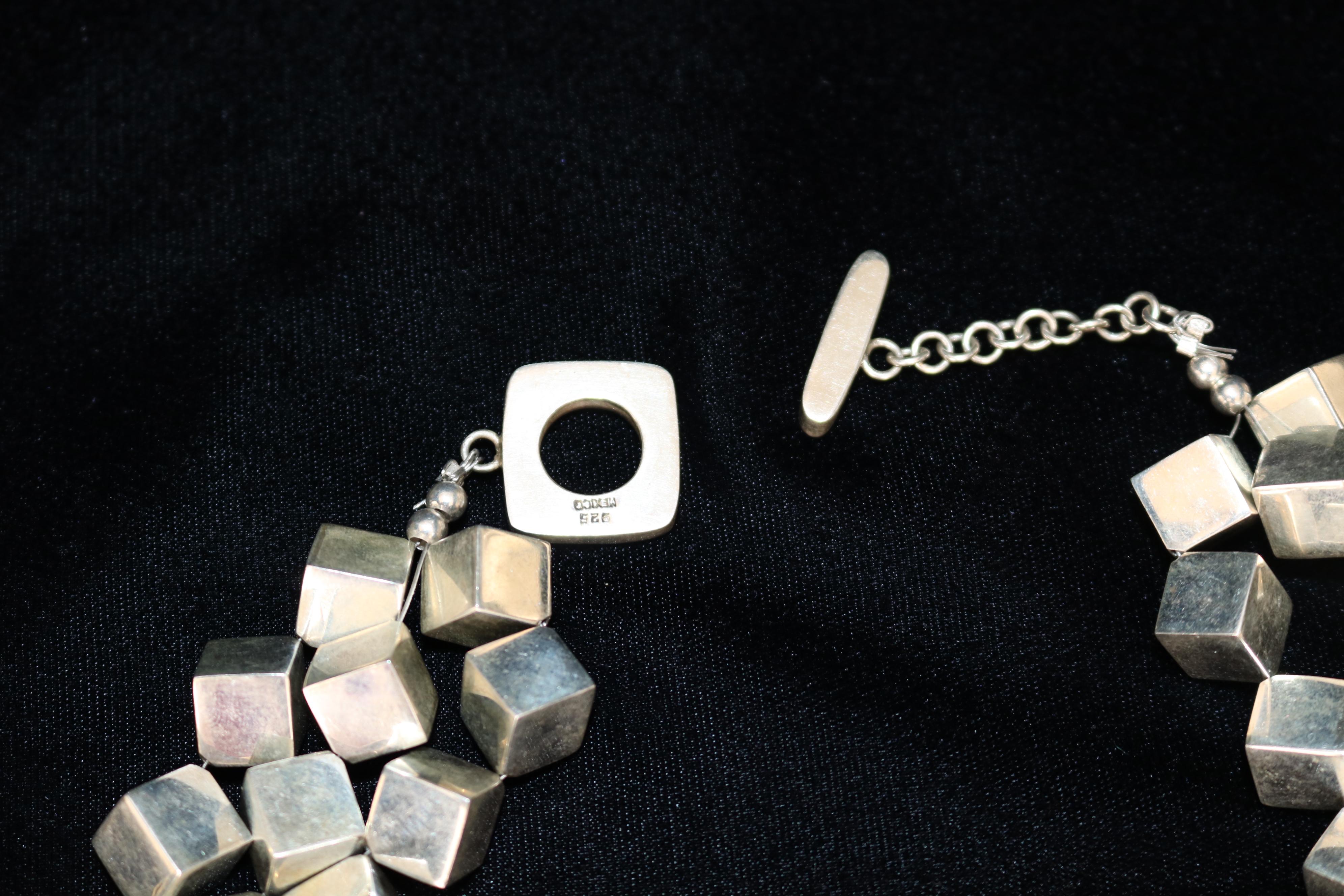 Massive Multi Cube Halskette aus massivem Silber 925 für Damen oder Herren im Angebot