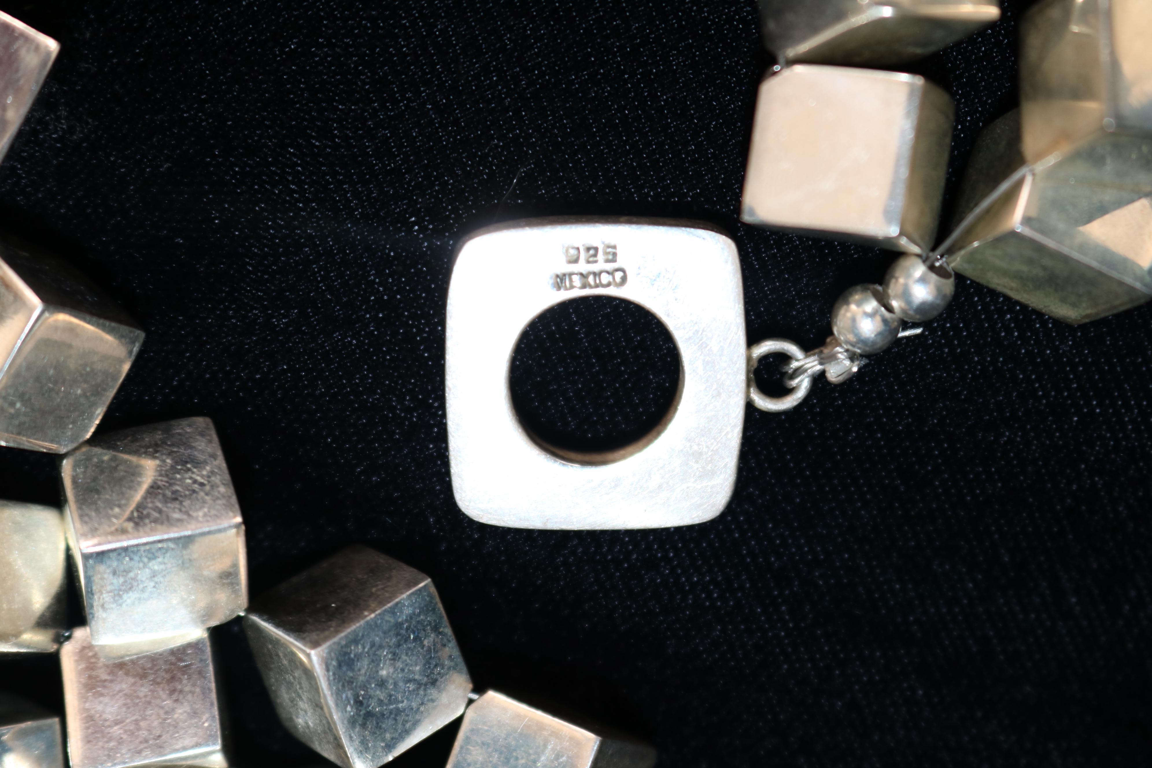Massive Multi Cube Halskette aus massivem Silber 925 im Angebot 1
