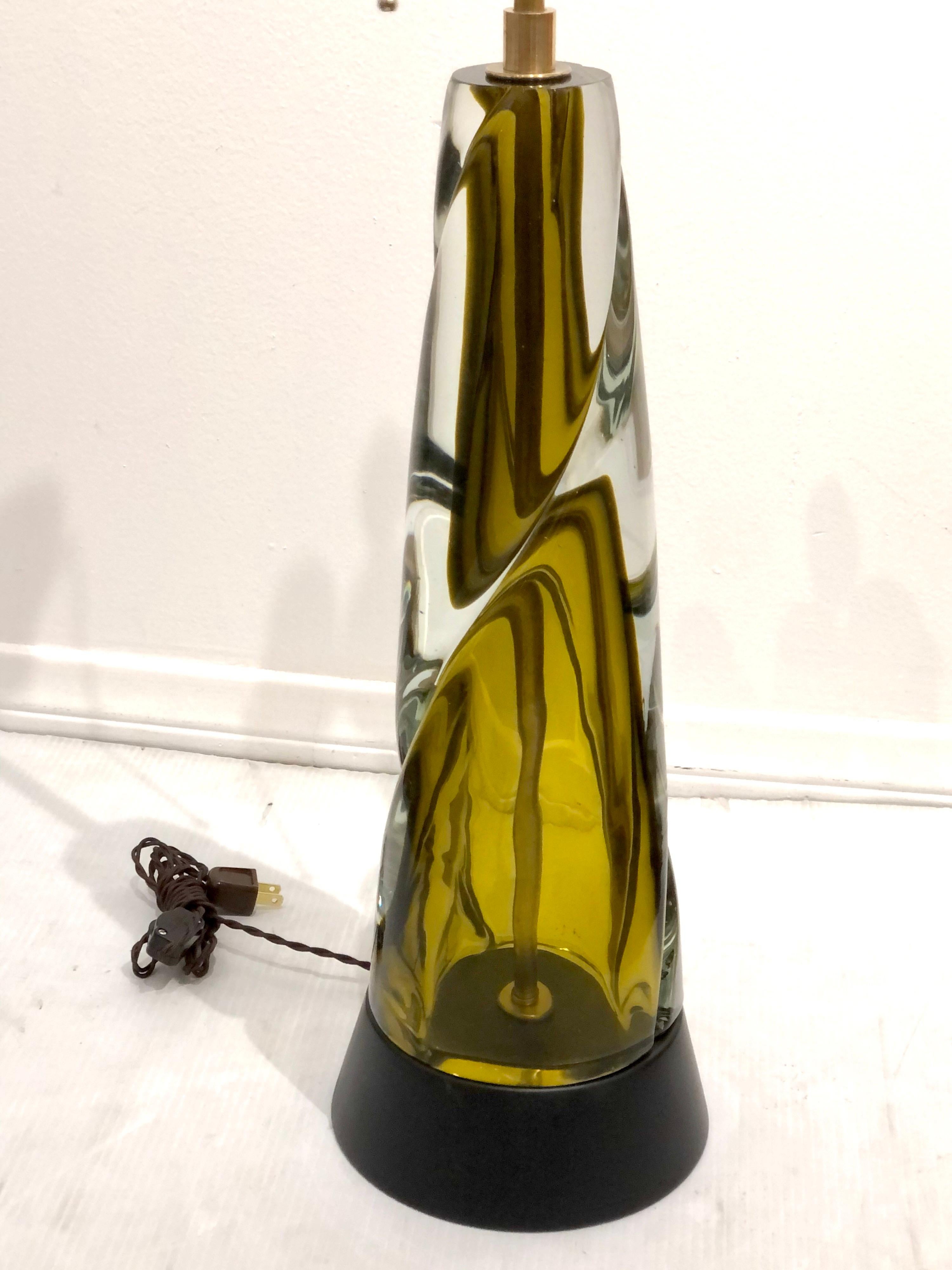 Massive Murano Glass Tall Lamp In Excellent Condition In San Diego, CA