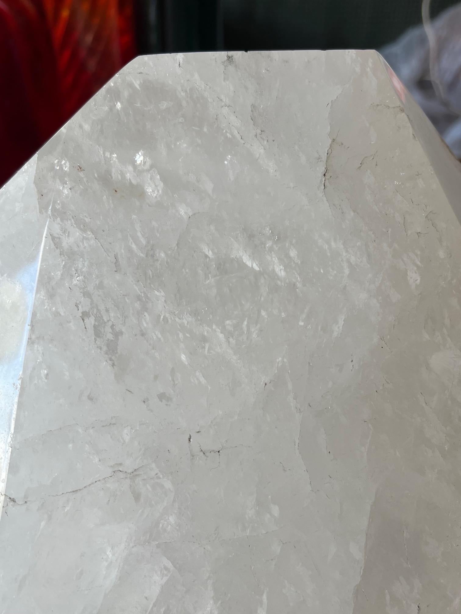 Massive Natural White Rock Crystal Obelisk Healing For Sale 8