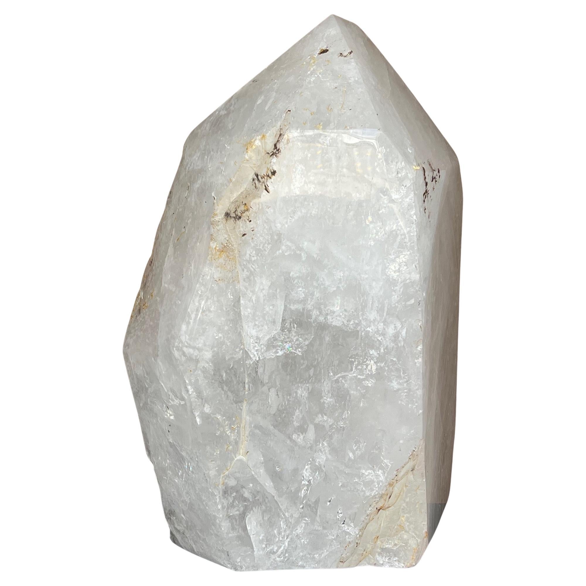 Massiver natürlicher weißer Bergkristall-Obelisk- Healing im Angebot