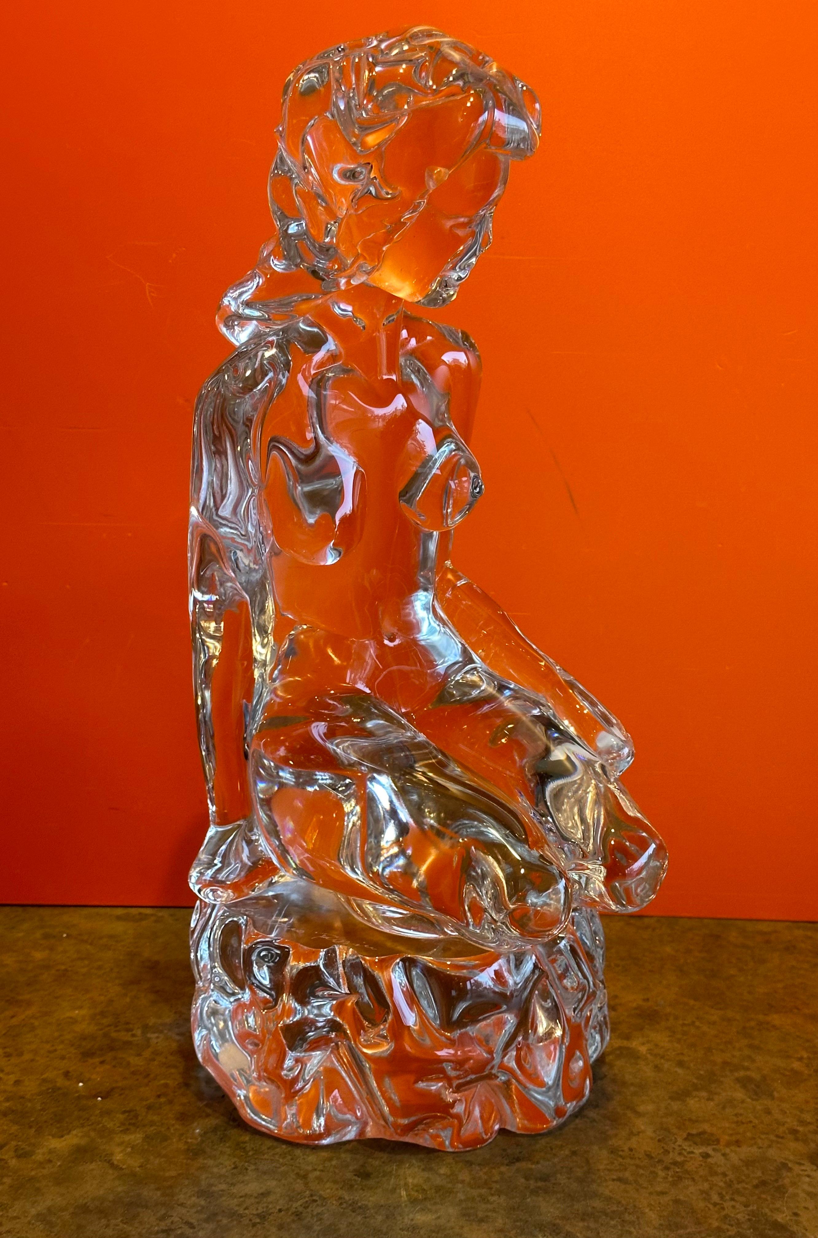 Massive Nude Art Glass Sculpture by Loredano Rosin for Murano Glass For Sale 2