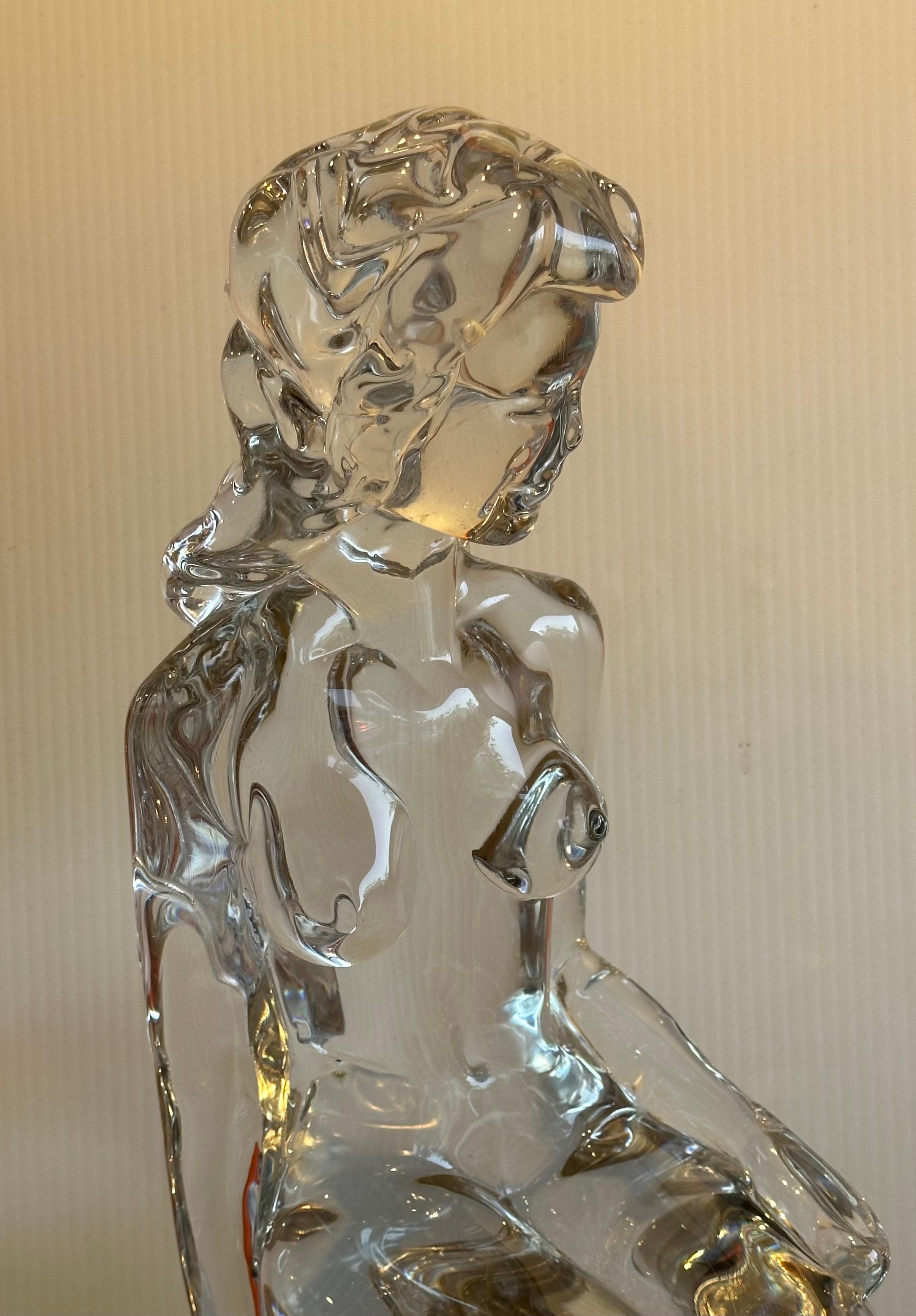 Massive Nude Art Glass Sculpture by Loredano Rosin for Murano Glass For Sale 1