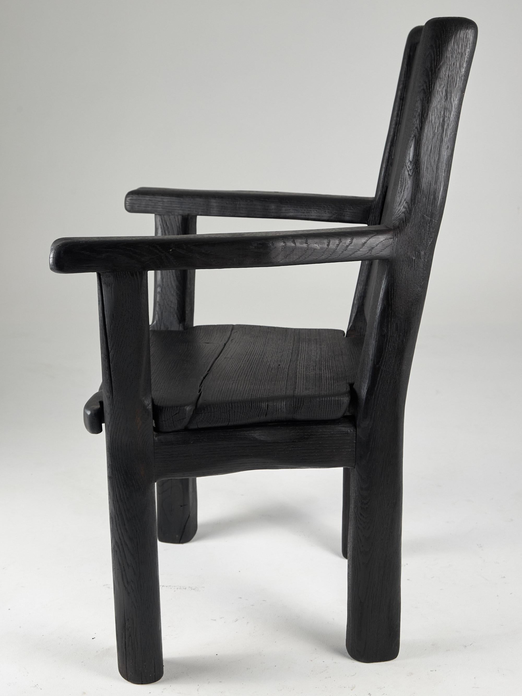 Massive Oak Armchair, Rustic, Burnt Black, For Generations to Last In New Condition For Sale In Stara Gradiška, HR