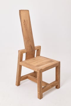 Fauteuil en Oak massif, Rustique, Burnt Wood, Black, Charred, Handmade, Chair