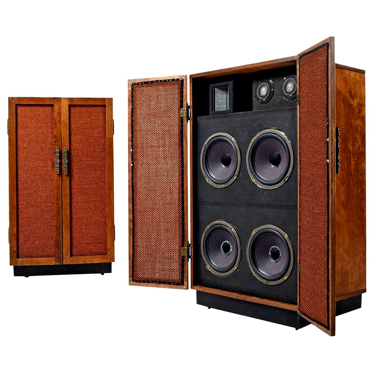 Massive Oak Cabinet Custom Made Speakers by Olson, 1960s