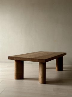 Mesa de centro maciza de roble, al estilo de Charlotte Perriand, Dinamarca, c. 1960