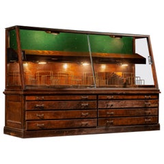Massive Oak Haberdashery Display Case by Manhattan Show Case Co.