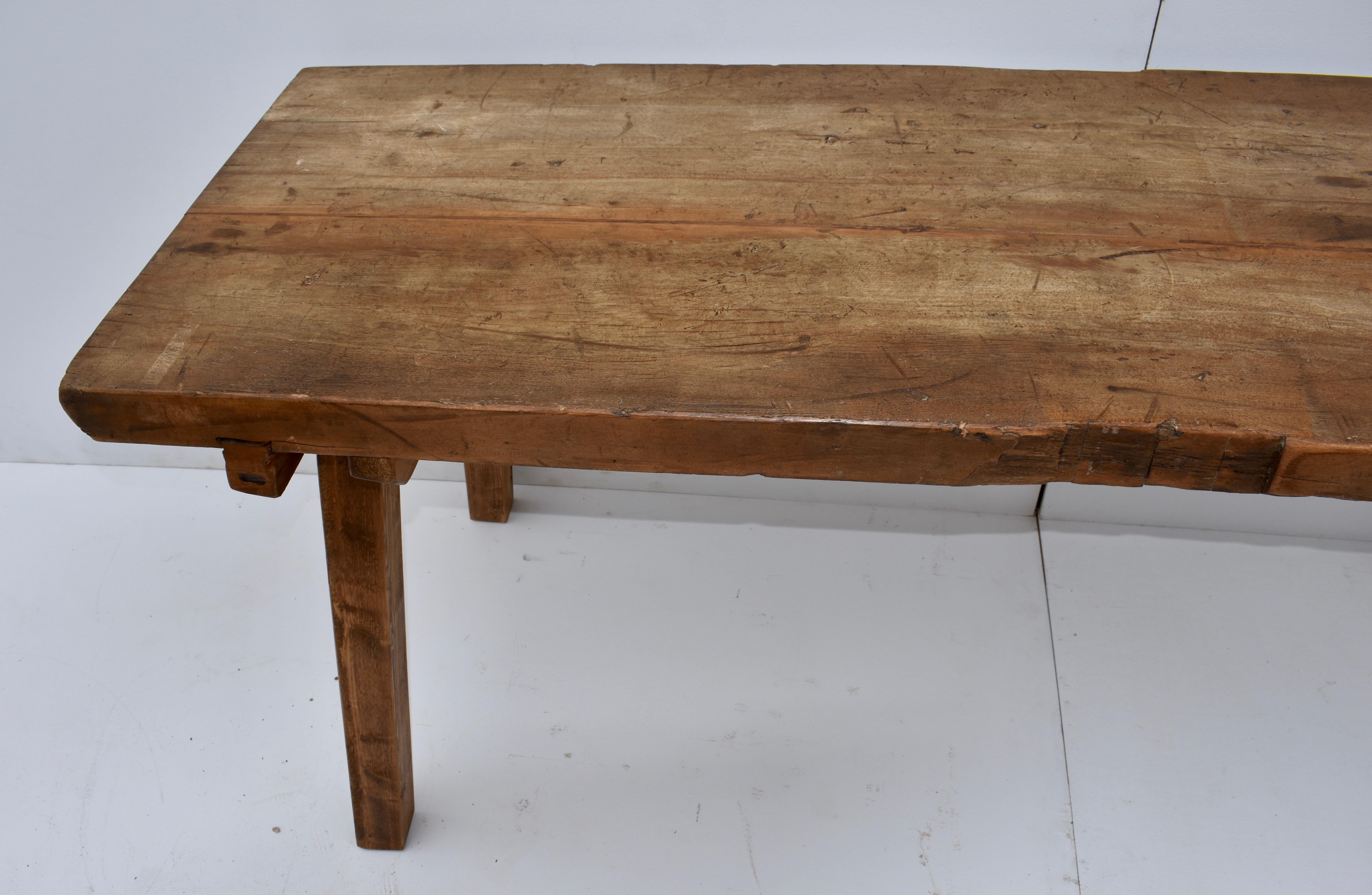 Massive Oak Pig Bench Butcher's Block Table 3