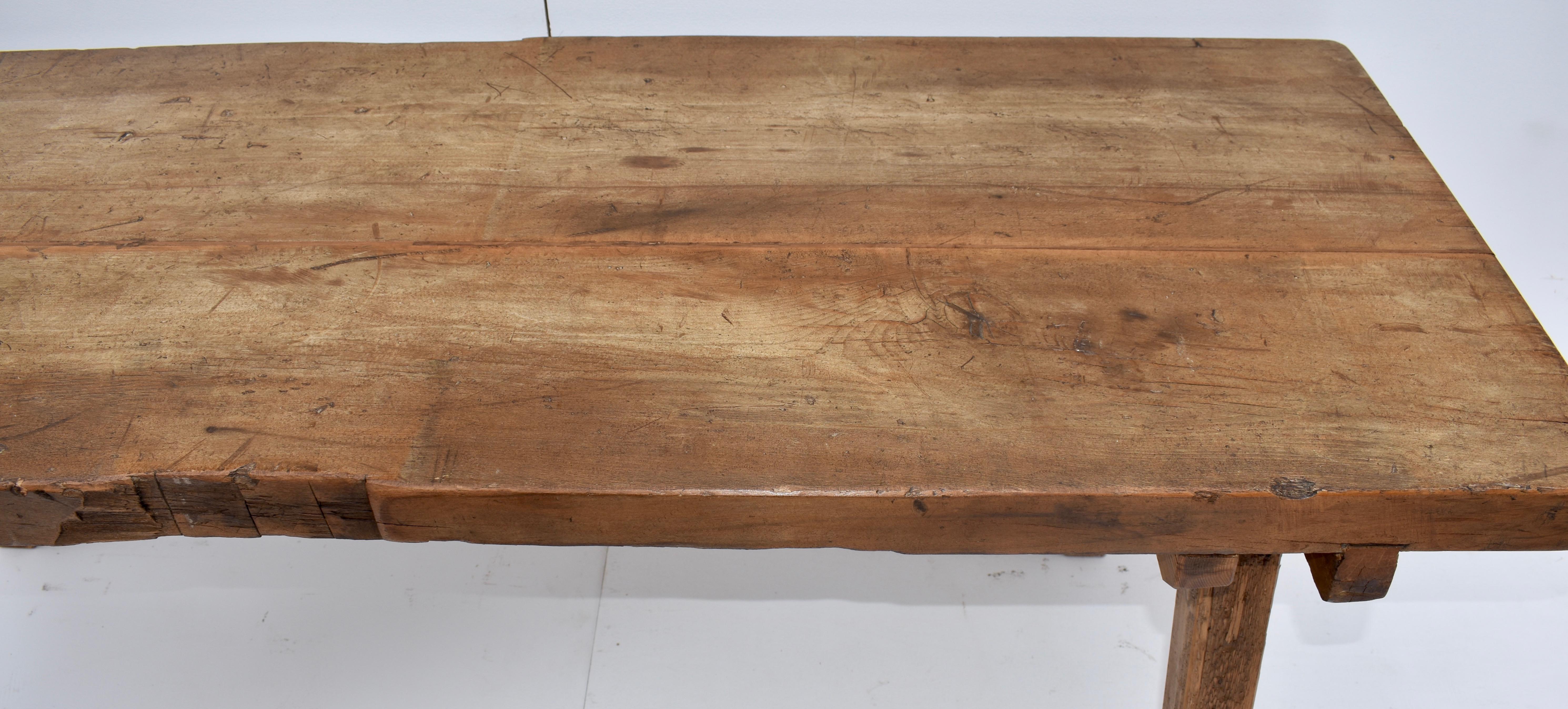 Massive Oak Pig Bench Butcher's Block Table 2
