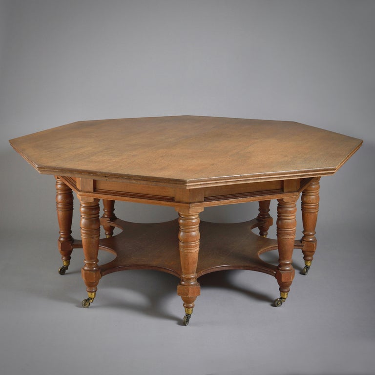 Massive Octagonal Oak Centre Table For Sale at 1stDibs
