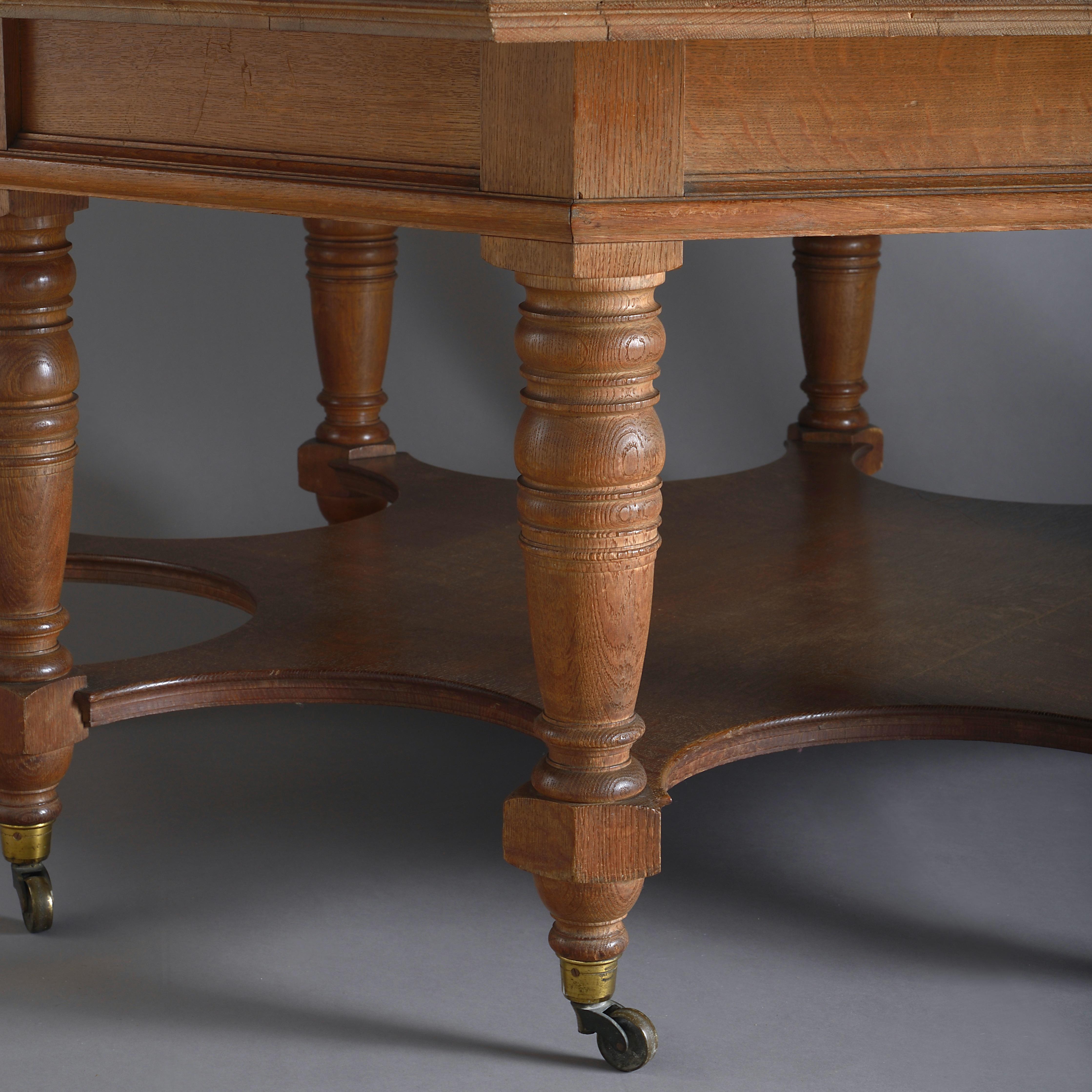19th Century Massive Octagonal Oak Centre Table For Sale