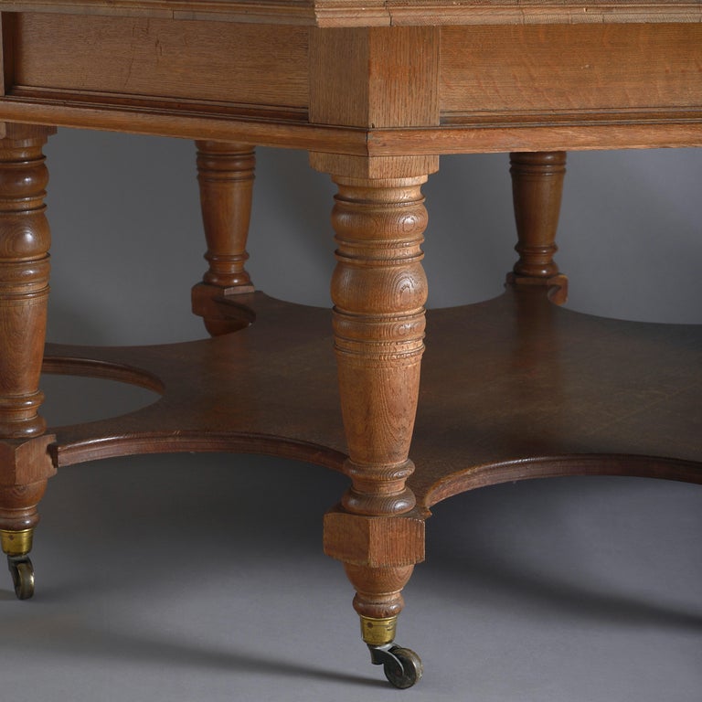 Massive Octagonal Oak Centre Table For Sale at 1stDibs