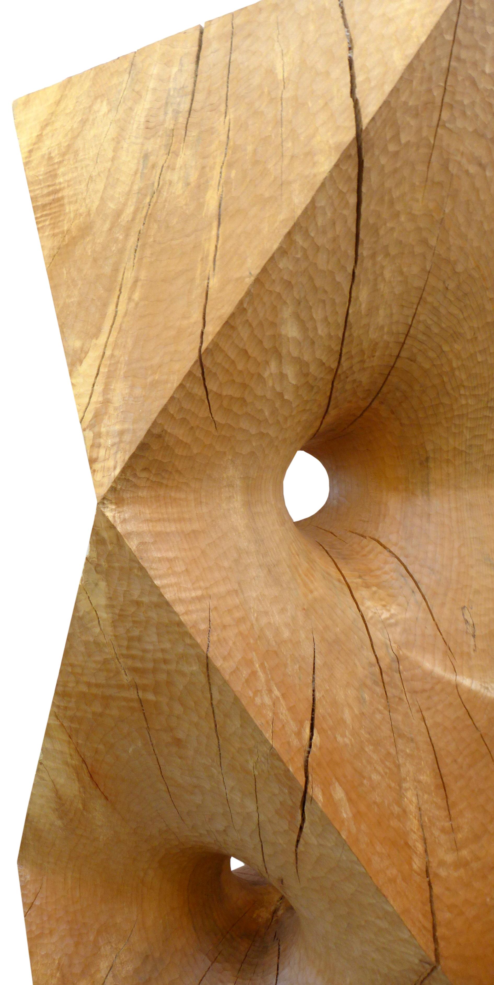 Modern Massive Octahedron Abstraction Sculpture in Big Leaf Maple by Aleph Geddis For Sale