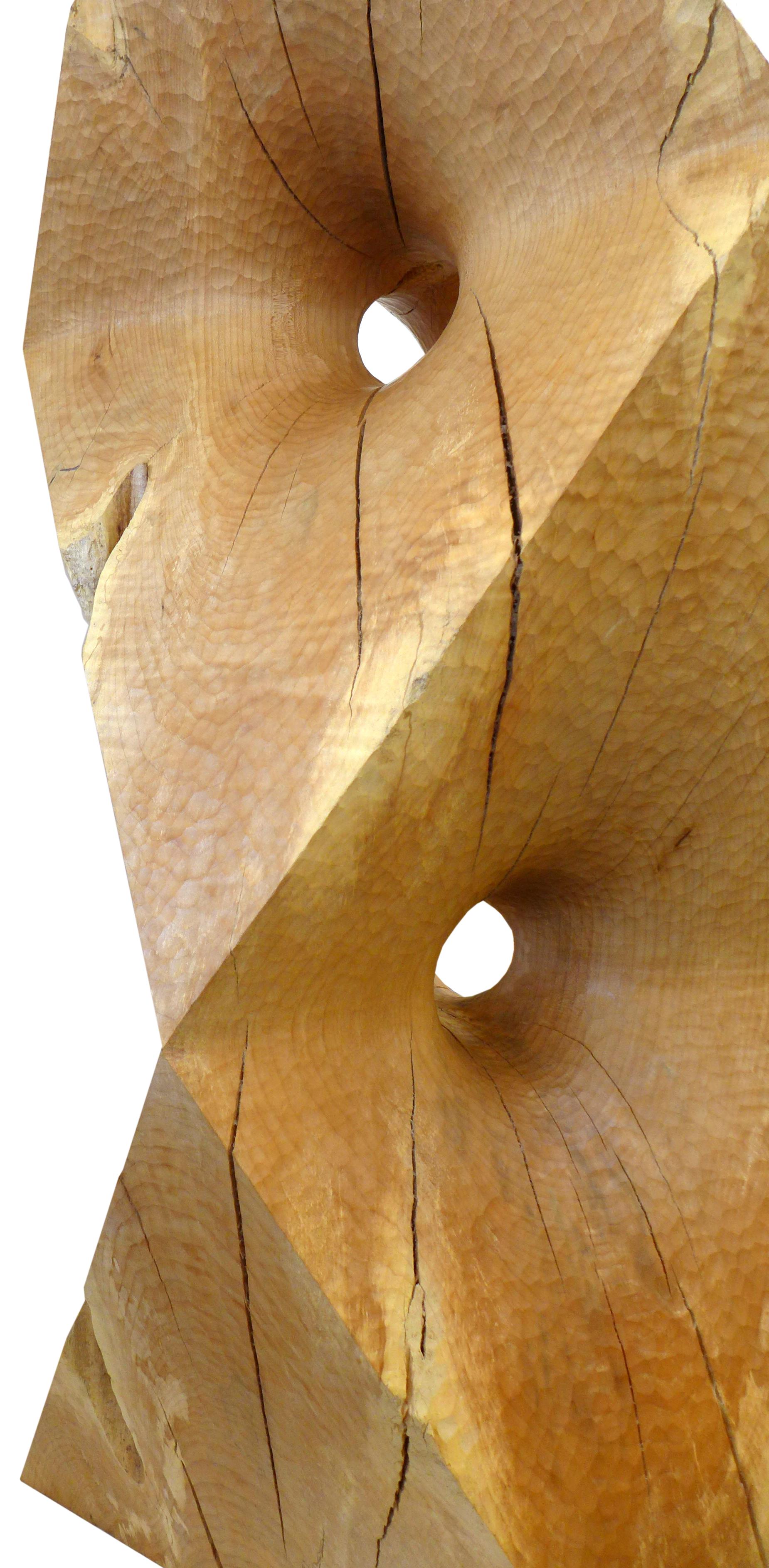 American Massive Octahedron Abstraction Sculpture in Big Leaf Maple by Aleph Geddis For Sale
