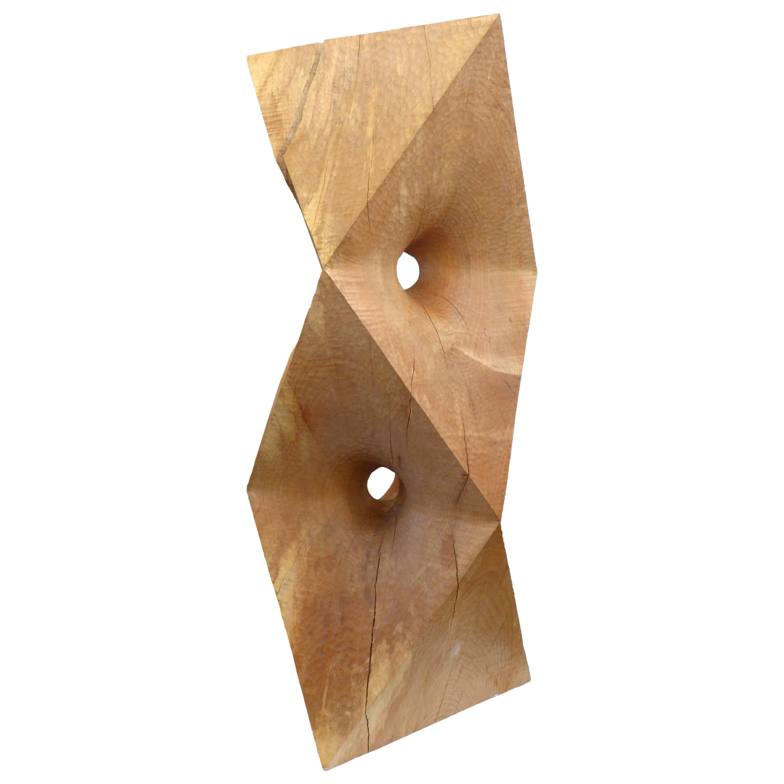 Massive Octahedron Abstraction Sculpture in Big Leaf Maple by Aleph Geddis For Sale