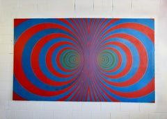 Massive Oil on Canvas Op Pop Psychedelic painting by Detroit Artist Ben Fortuna