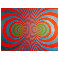 Massive Oil on Canvas Op Pop Psychedelic painting by Detroit Artist Ben Fortuna