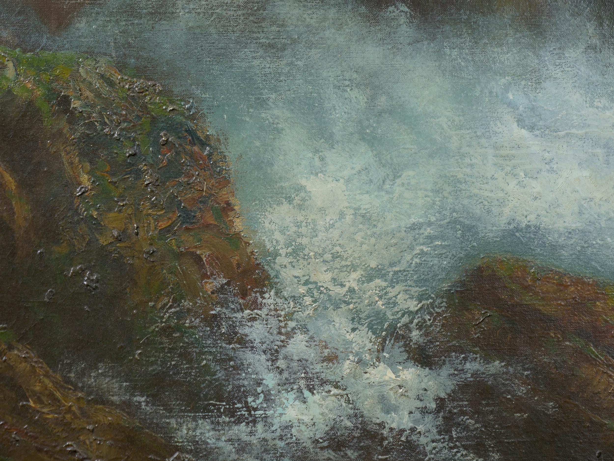 Massive Oil Painting of a Coastal Seascape Landscape, Victor Shearer, circa 1934 4