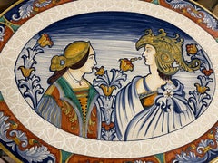 Massive Old Italian L’Antica Majolica Platter Romeo and Juliet
