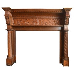 Massive Oliver House Quarter Sawn Oak Victorian Mantel