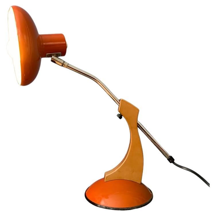 Massive orangefarbene und braune Fase Style Space Age Schreibtischlampe, 1970er Jahre im Angebot