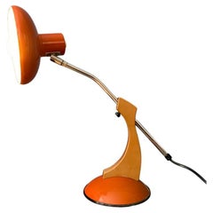 Massive Orange and Brown Fase Style Space Age Desk Lamp, 1970s