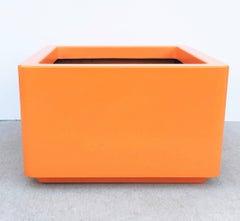 Massive Orange Lacquered Planters by Architectural Fiberglass