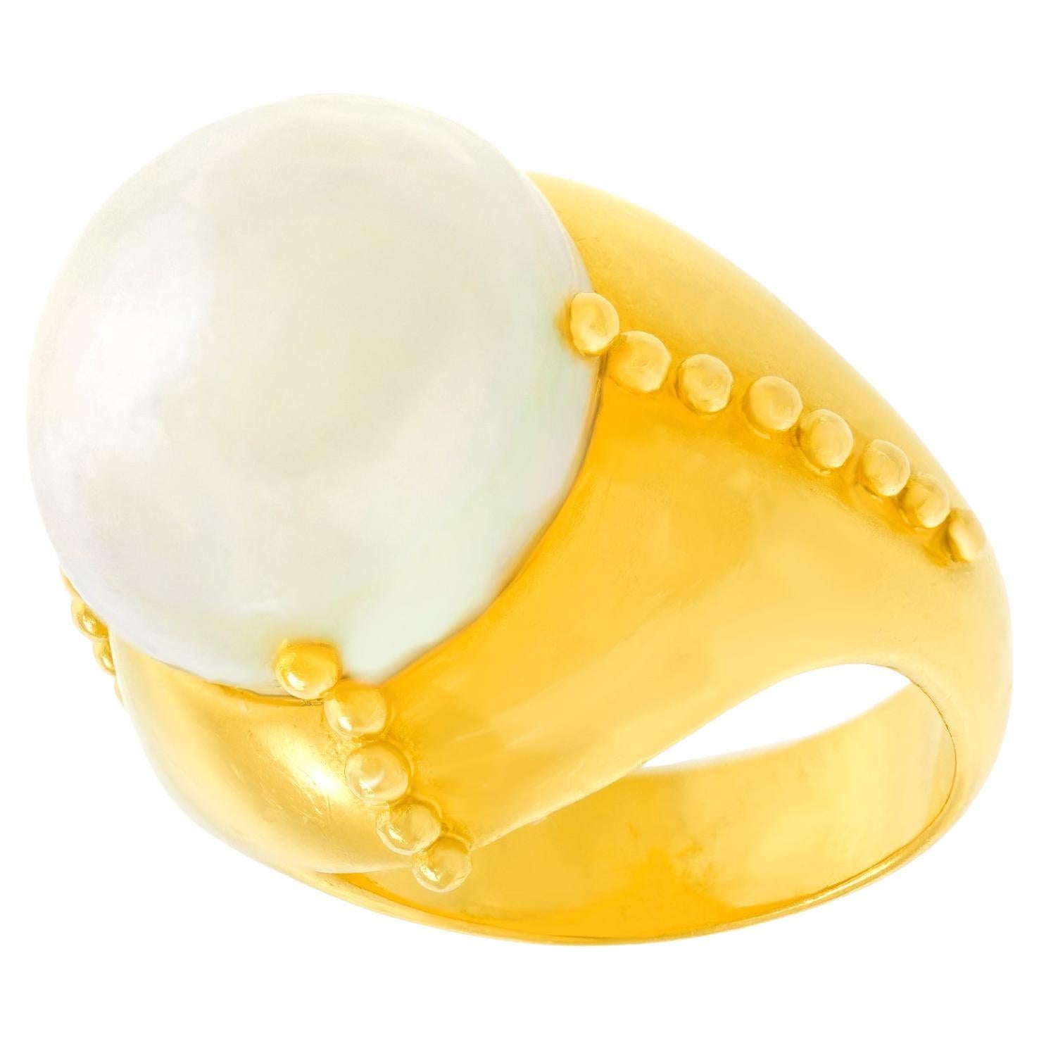 Massiver Organo Chic 22k Perlenring