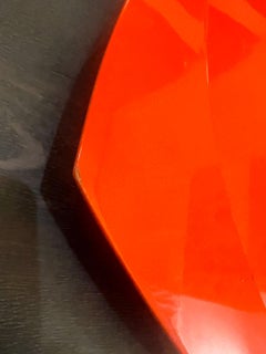 Massives ovales Lacktablett in Orange von Jens Quistgaard für Dansk, frühe Produktion