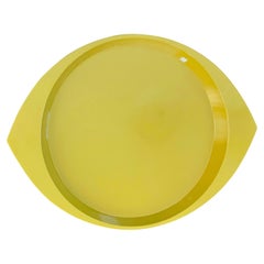 Massives ovales Tablett aus gelbem Lack von Jens Quistgaard für Dansk:: frühe Produktion