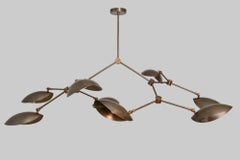 Massive Oversize Scoop Brass Chandelier MCM style