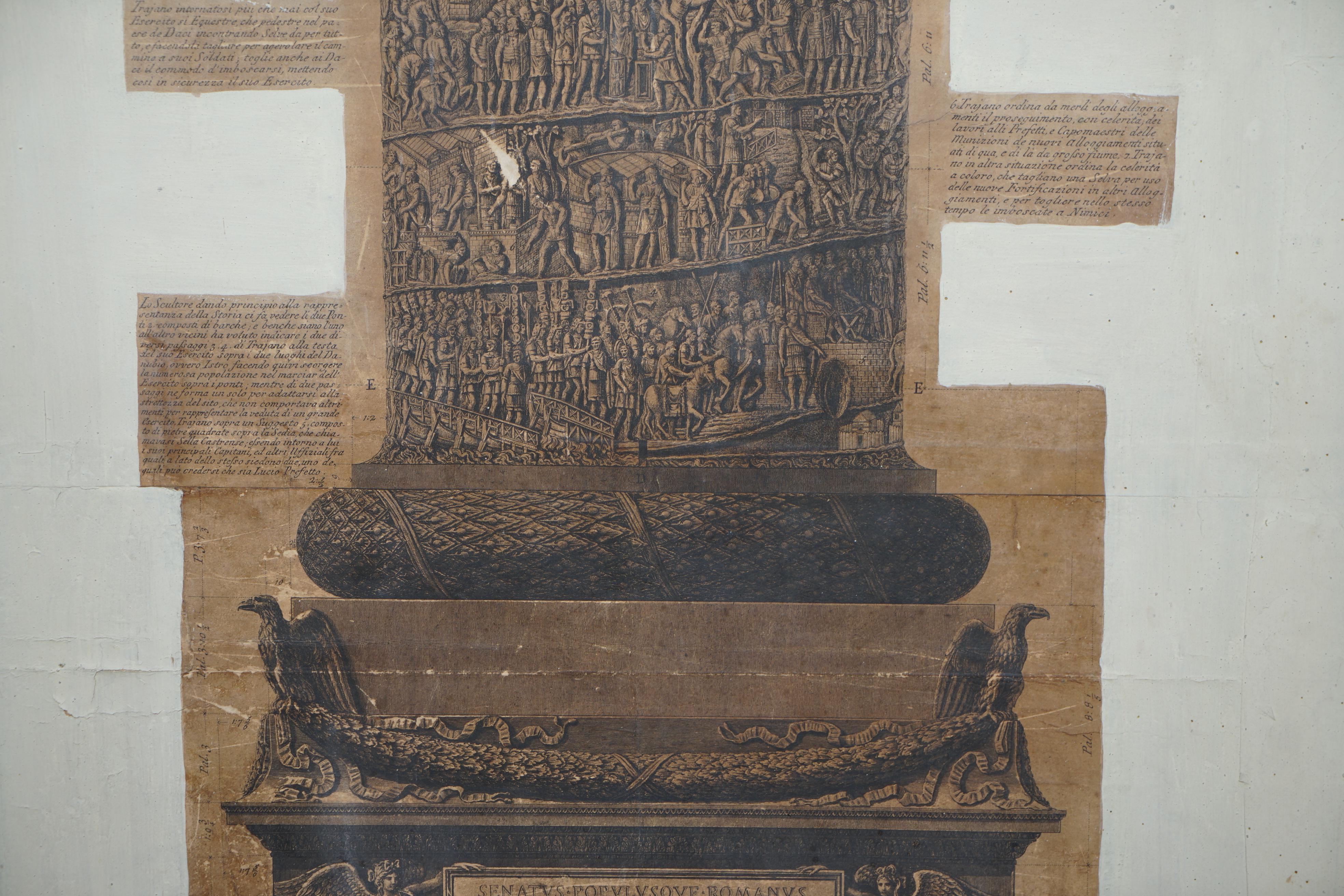 Massive Pair Tall Prints on Canvas Italian Trajan & Roman Column Pillars 7