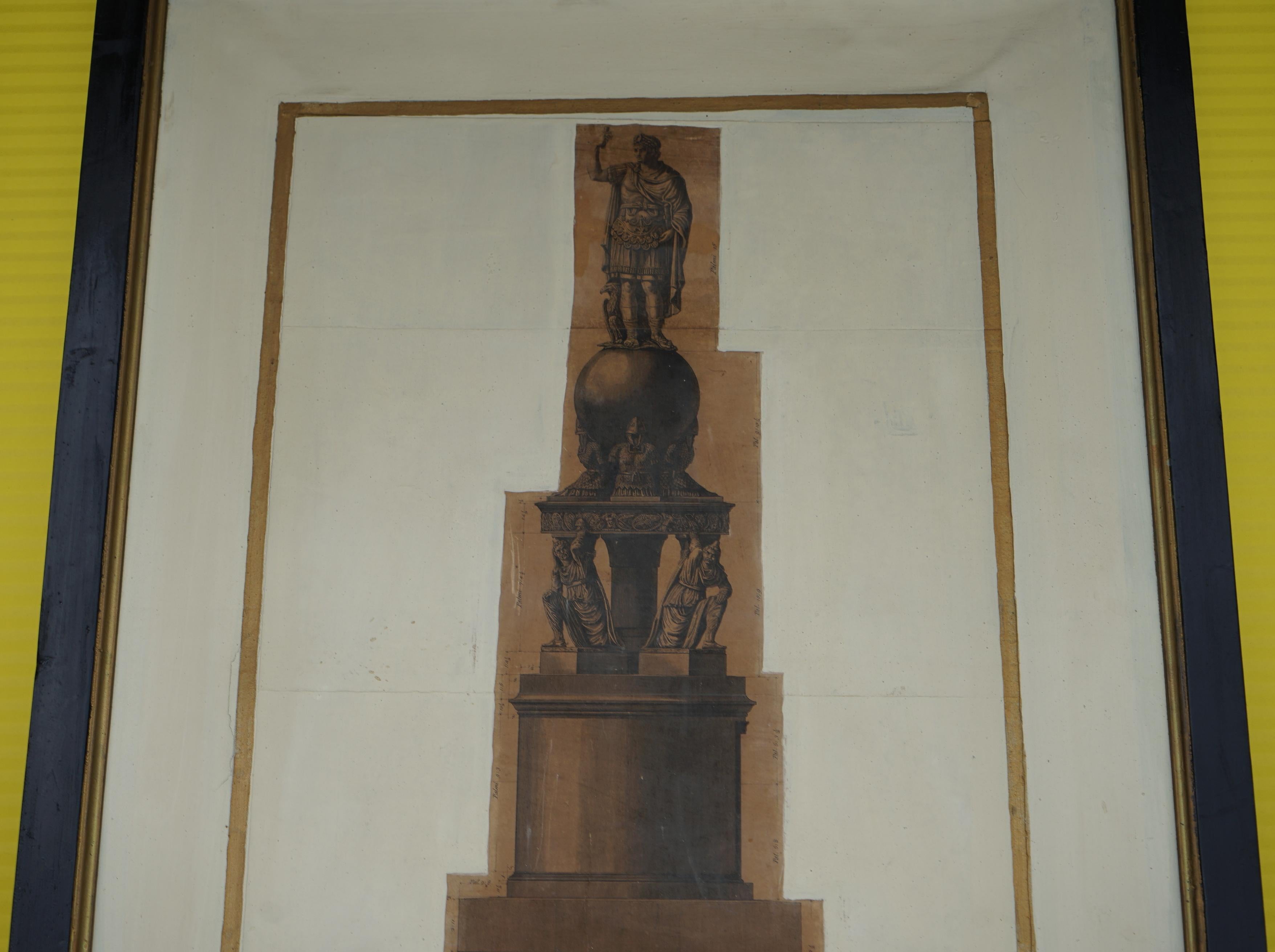 Massive Pair Tall Prints on Canvas Italian Trajan & Roman Column Pillars For Sale 9