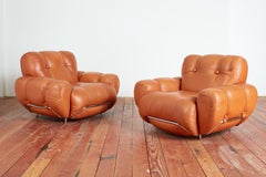 Massive pair of 1970's Italian Club Chairs