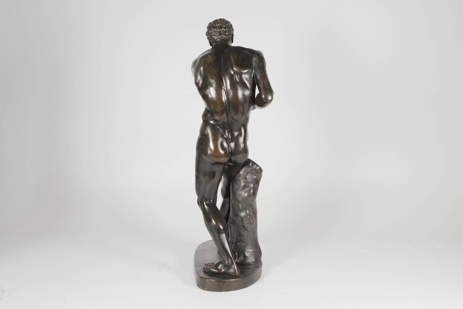 19th Century Massive Pair of Bronze Greek Boxers Creugas and Damoxenos