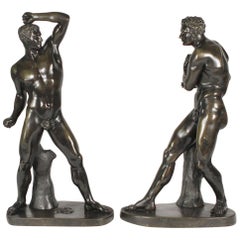 Massive Pair of Bronze Greek Boxers Creugas and Damoxenos