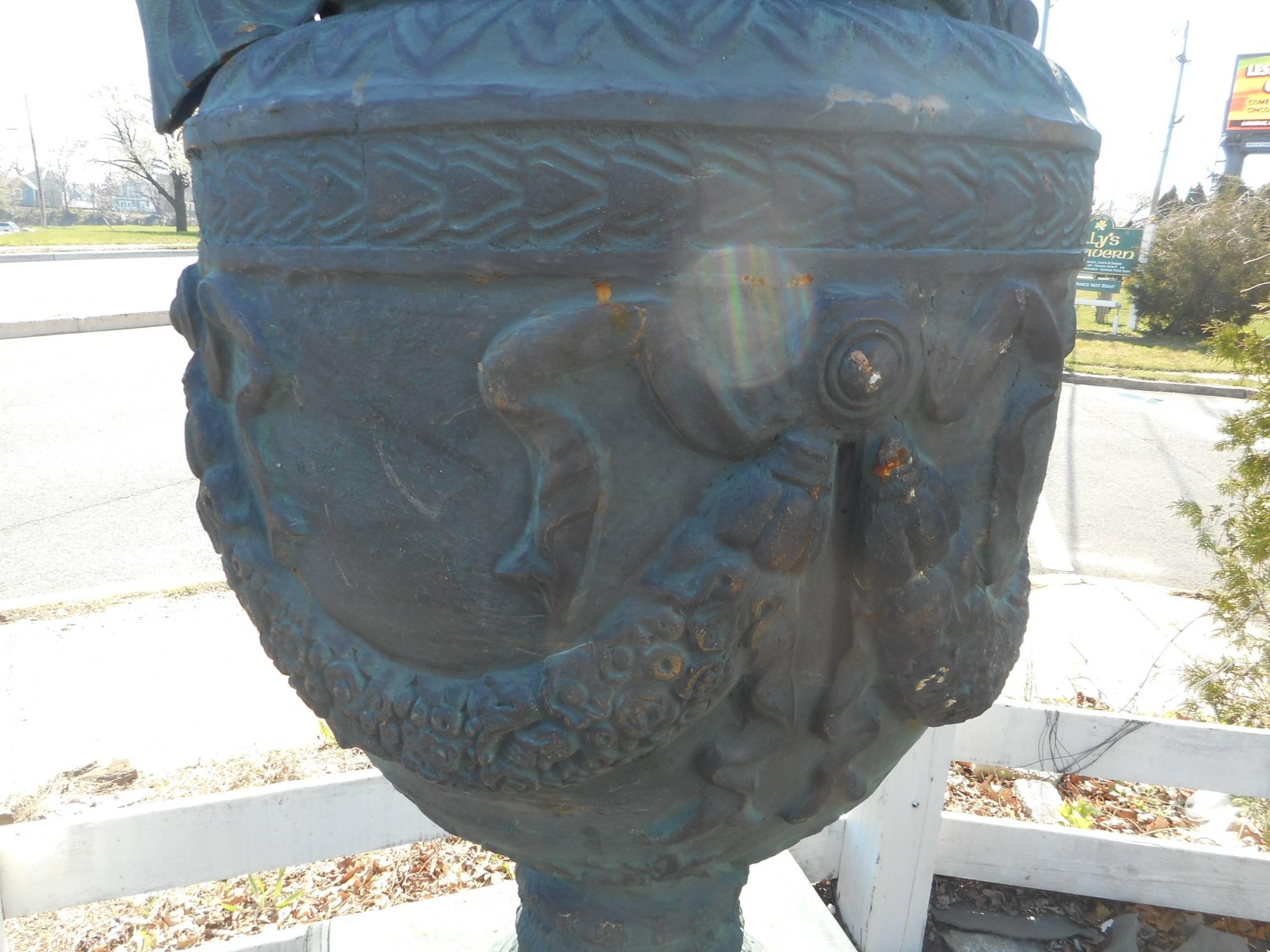 cast iron urns and pedestals