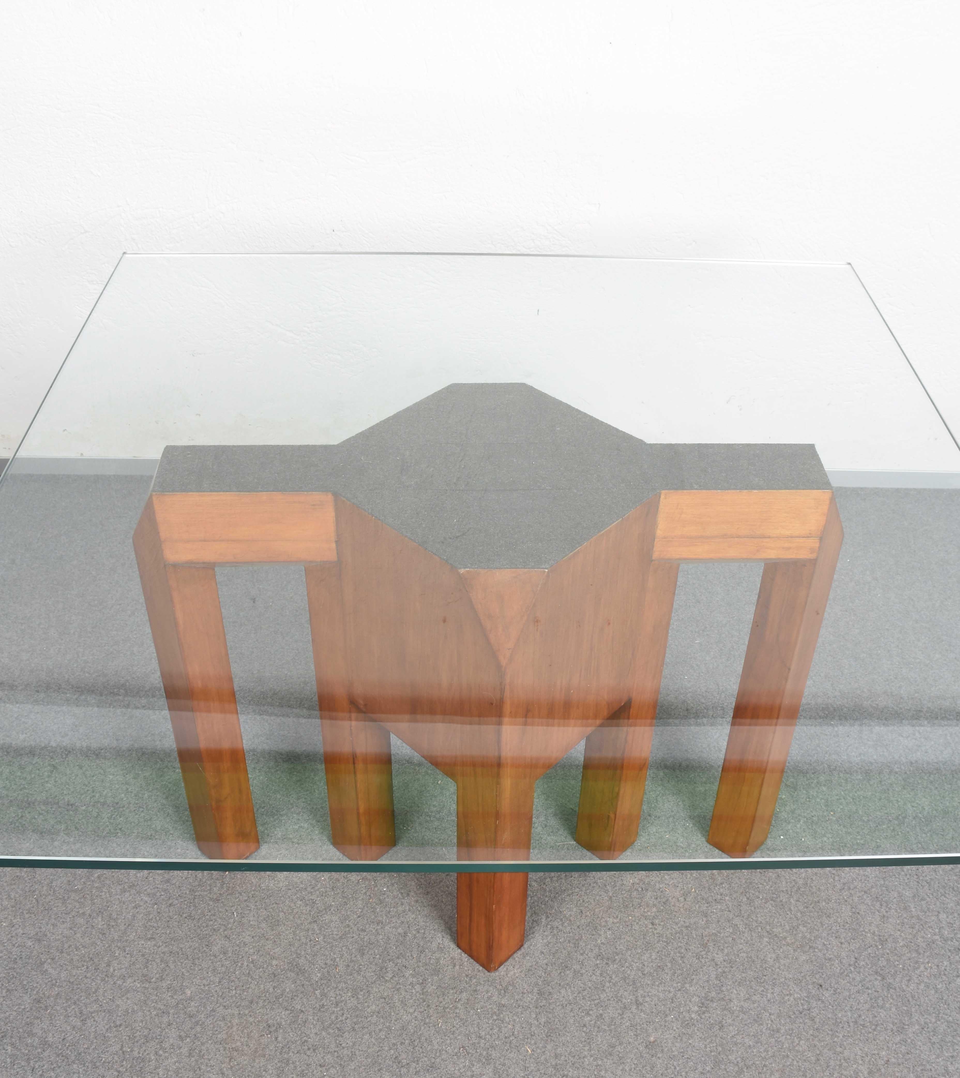 Massive Pair of Italian Brutalist Table Bases in Solid Cherrywood, Italy 1970s For Sale 5