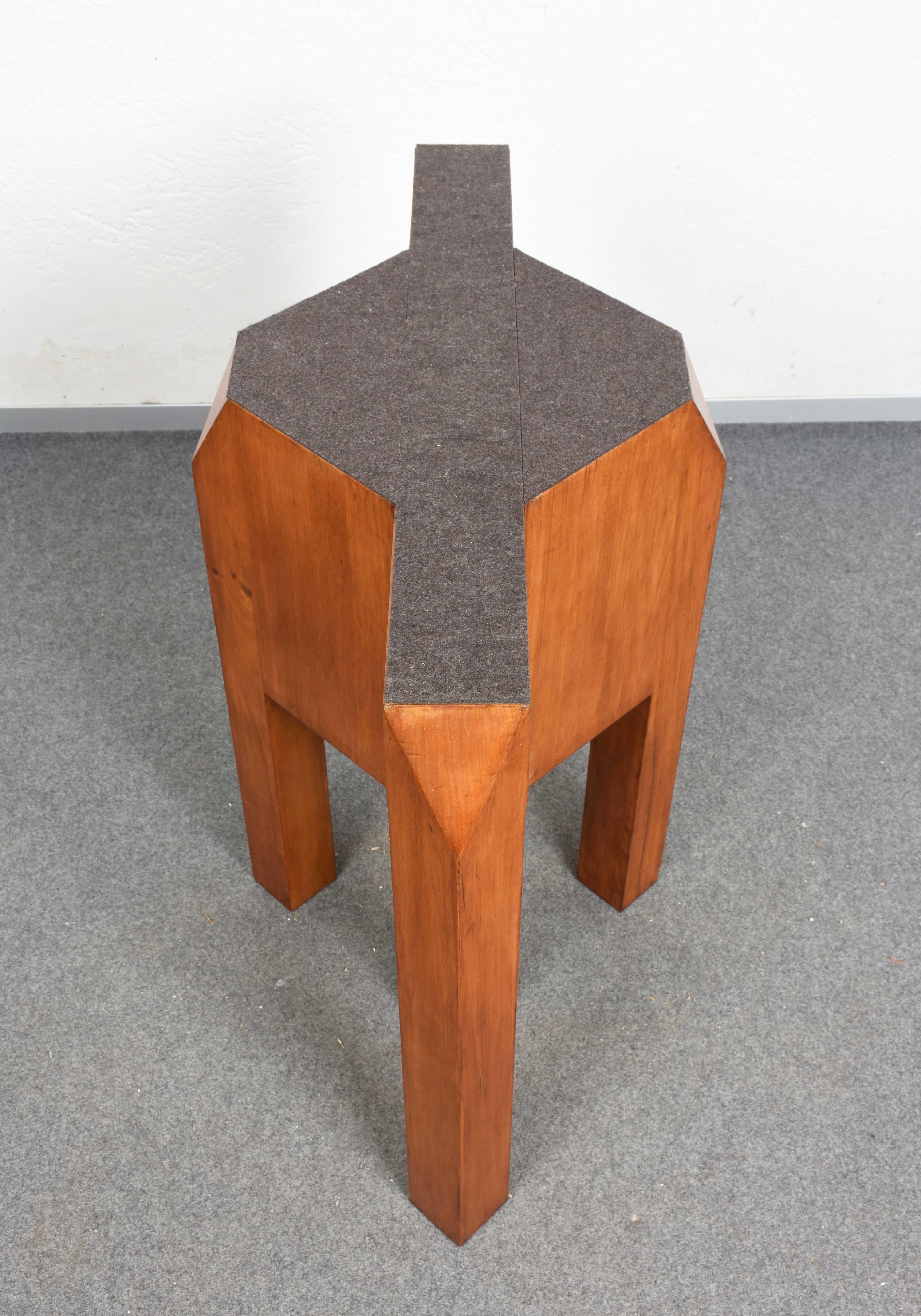 Massive Pair of Italian Brutalist Table Bases in Solid Cherrywood, Italy 1970s For Sale 8