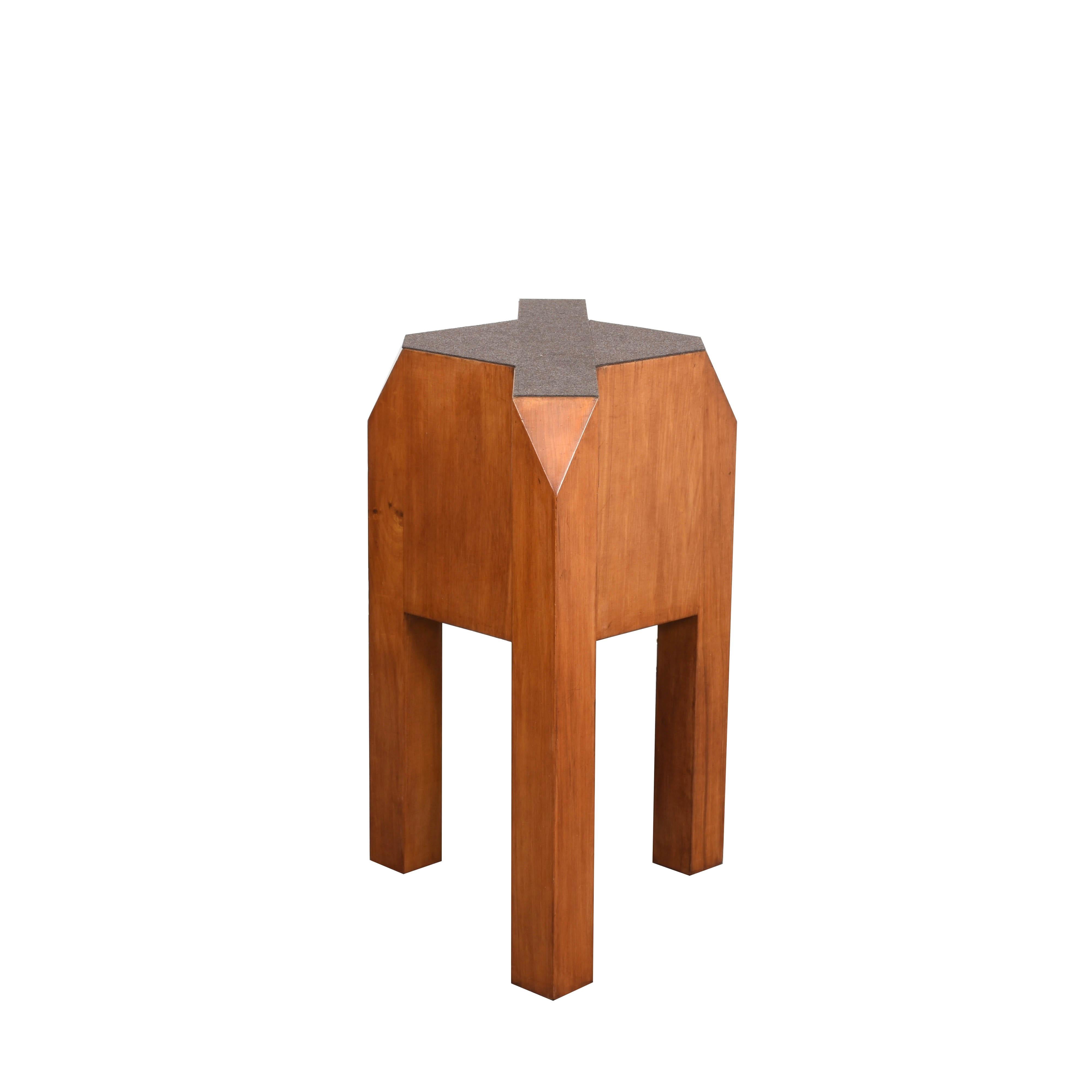 Massive Pair of Italian Brutalist Table Bases in Solid Cherrywood, Italy 1970s For Sale 10