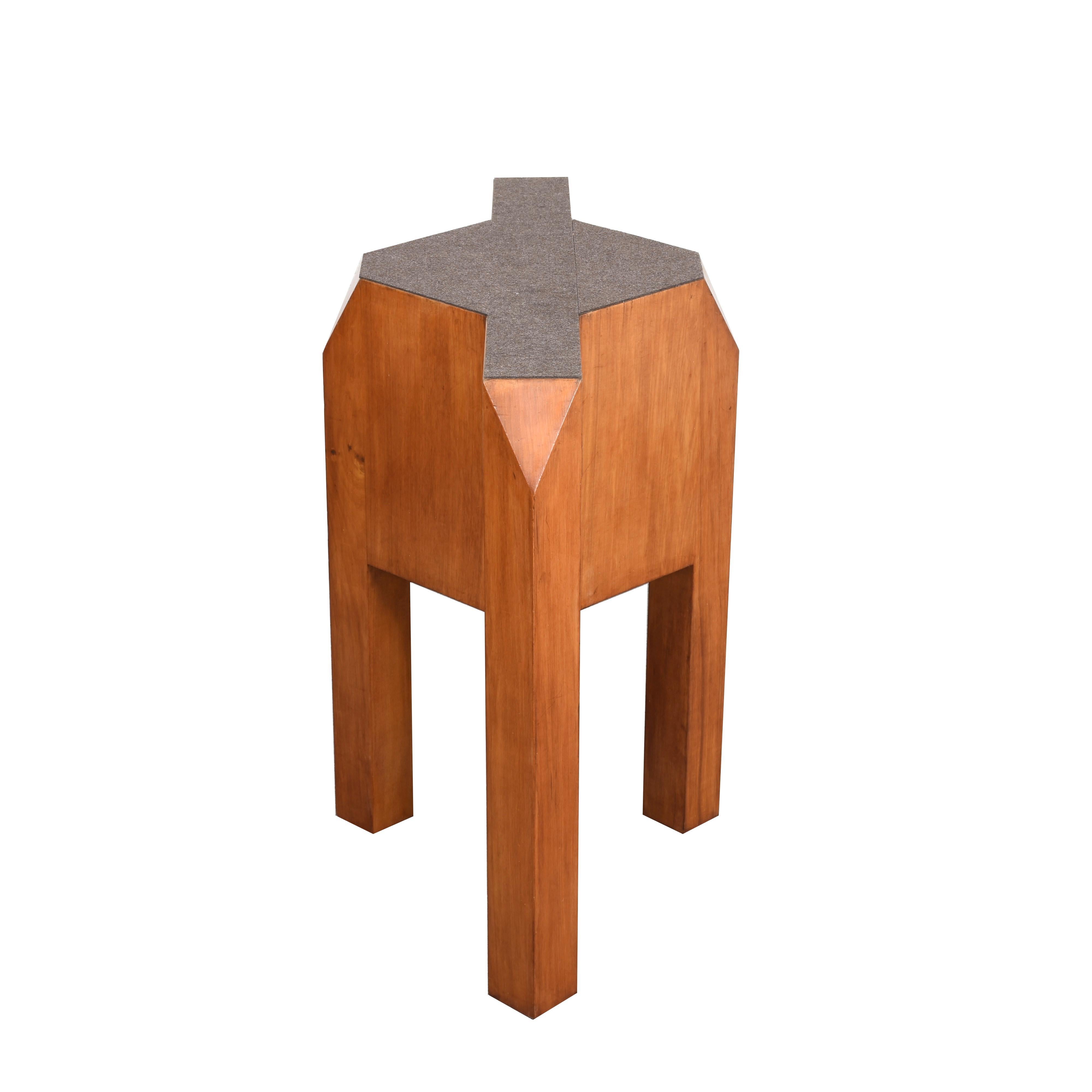 Massive Pair of Italian Brutalist Table Bases in Solid Cherrywood, Italy 1970s For Sale 11