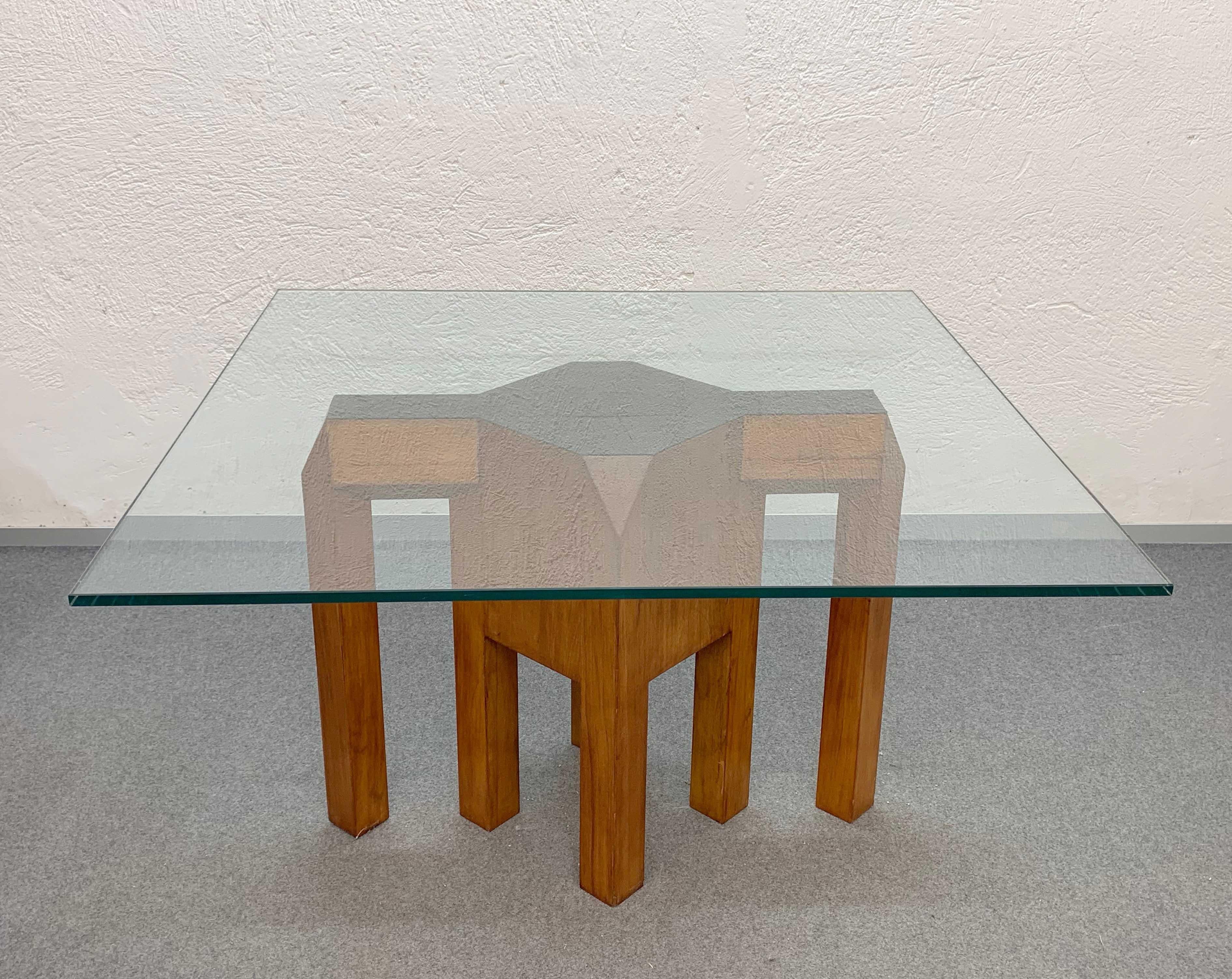Massive Pair of Italian Brutalist Table Bases in Solid Cherrywood, Italy 1970s For Sale 2