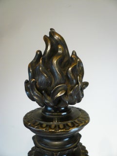 Massive Pair Renaissance Style Bronze Andirons by E. F. Caldwell