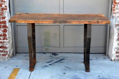 Massive Patinated Industrial Console