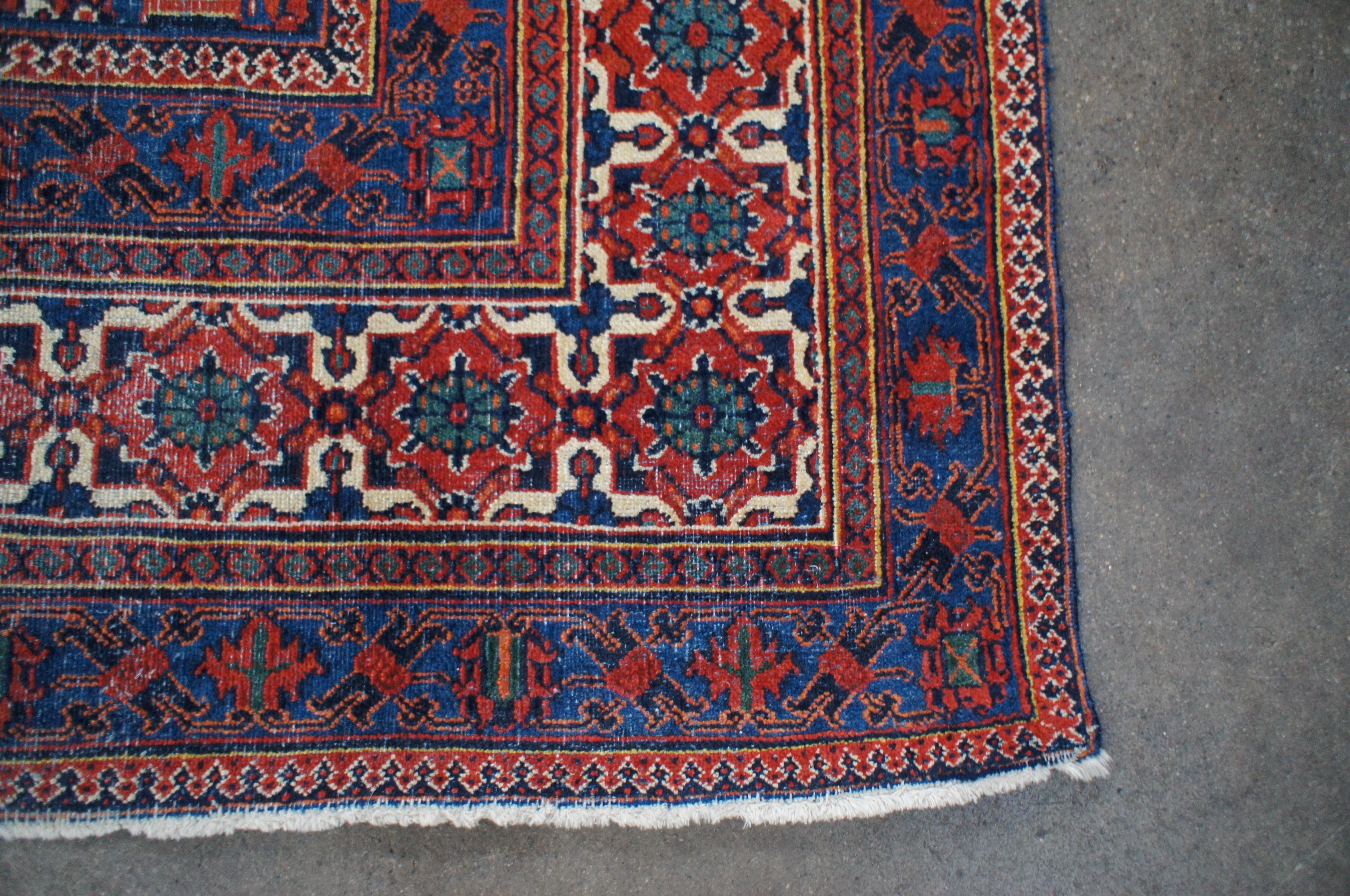 Massive Persian Iran Joshegan Geometric Floral Palace Area Rug Carpet 10' x 17' In Good Condition In Dayton, OH